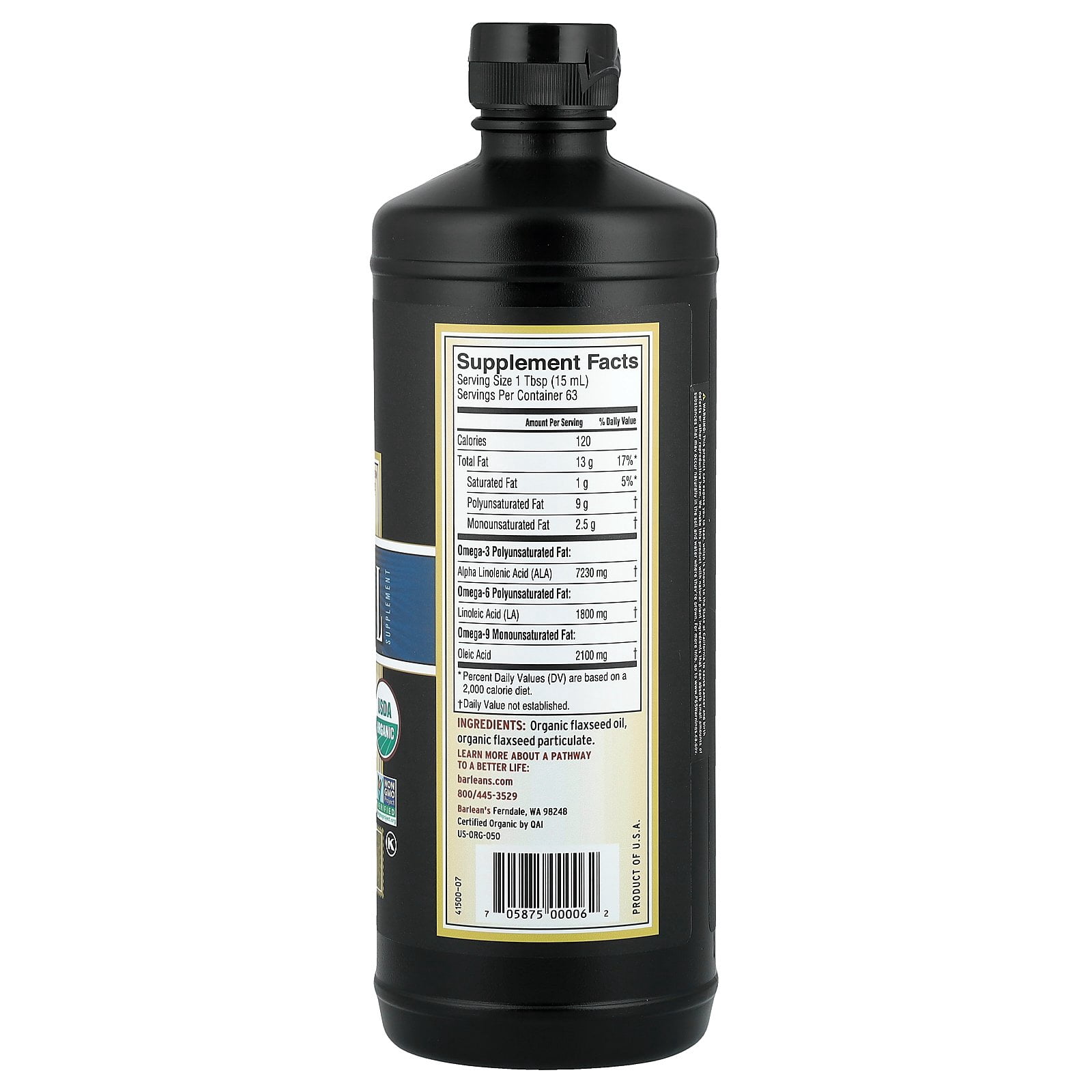Barleans Organic Oils Barleans Flax Oil, 32 oz
