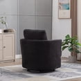 thumbnail image 6 of 31.9"W Swivel Accent Chair,Chenille Barrel Chair Comfy Accent Sofa Chair for Living Room,360°Swivel Leisure Arm Chair Club Chair for Bedroom,Office,Black, 6 of 8