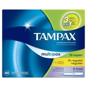 Tampax Cardboard Tampons, Multipack (Light/Regular/Super), Unscented