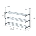 thumbnail image 5 of 3-Tier Shoe Rack Organizer - Gray, for Entryway/Closet - Holds 15 Pairs - Iron &amp; Plastic Construction - Space-Saving Shoe Tower Shelf for Bedroom &amp; Hallway, 5 of 7