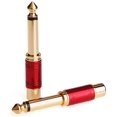 thumbnail image 1 of SURJDE 1/4 to RCA, 1/4 inch (6.35mm) Male Mono TS to RCA Female Interconnect Audio Adapter Conversion Plug Exquisite Pure Copper Splitter Adapter(RED-2Pack), 1 of 7