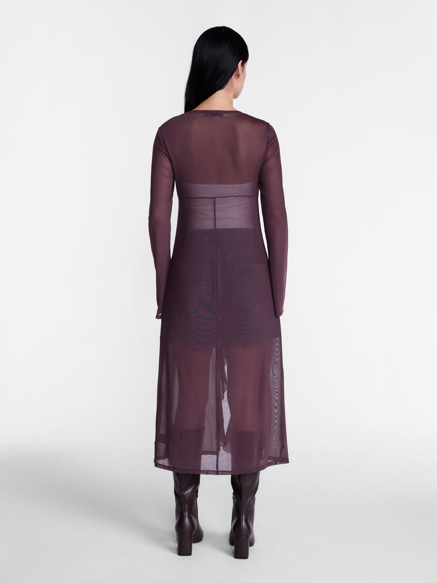 Madden NYC Women’s Ruffle Sheer Tie Front Duster with Long Sleeves, Sizes XXS-XXL