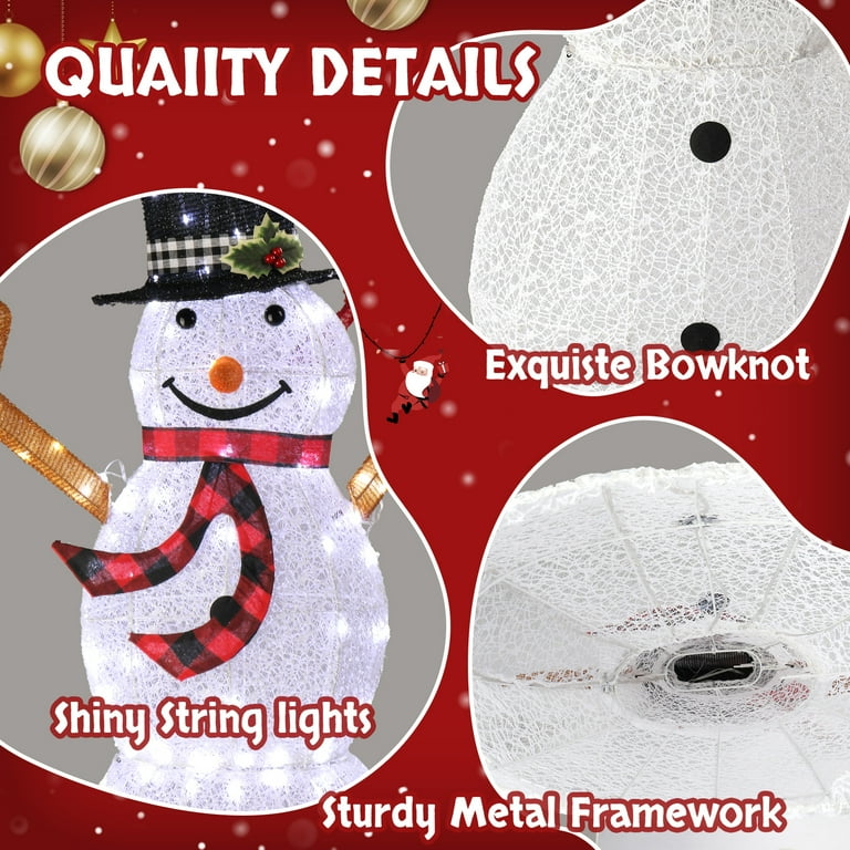 Zimtown 5ft LED Lighted Snowman Christmas Snowman w/ 200 LED
