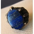 thumbnail image 2 of Lapis Lazuli Eagle Claw Ring, Natural Afghani Lapis Lazuli, Silver Jewelry, 925 Silver Ring, Birthday Gift, Heavy Mens Ring, Arabic Design, Ottoman Style Ring, Christmas, Turkey Mens Signet Ring, 2 of 6