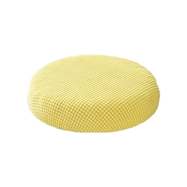 Billuyoard Fundas de asiento para cojines redondos, impermeabilización para pinzas, respaldo de banda elástica, cojines para taburete Decoración del hogar amarillo
