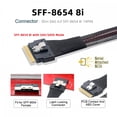 thumbnail image 2 of FVH 50CM Slimline SAS 4.0 SFF-8654 8i 74pin Host Raid to 8 SATA 7pin Target Hard Disk Fanout Raid Cable 1-to-8 Splitter, 2 of 5