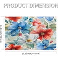 thumbnail image 2 of Placemats Set of 4 Heat-Resistant Rectangle Place Mats Floral Flower Colorful Washable Plastic PVC Dining Table Mat Non-Slip Wipeable Woven Vinyl Placemat for Kitchen Patio Table Decor, 2 of 8