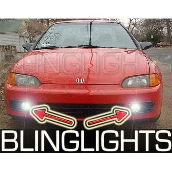 For 1992 1993 1994 1995 Honda Civic Coupe Sedan Hatch Xenon Fog Lamps Driving Lights Kit EG EH EJ1 EJ2