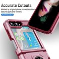 thumbnail image 5 of ELEHOLD for Samsung Galaxy Z Flip5 with Magnetic Ring Holder Built-in Retractable Sliding Hinge Protector Case,Rugged Shockproof with 1 Pack Small Screen Protector for Galaxy Z Flip5 2023,Pink, 5 of 8