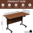 thumbnail image 2 of Conference Table with Wheels 71IN,Foldable Mobile Training Table for Office, Classroom & Meeting Room - Space-Saving Multipurpose Folding Seminar Table Heavy-Duty (Walnut 2P), 2 of 6