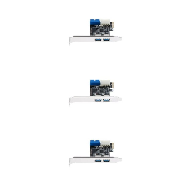 relayinert PCI-E to USB 3.0 Expansion Card 2 Ports 5Gbps External Hub Desktop Adapter Mainboard Replacement for Windows XP 32/64 3Set
