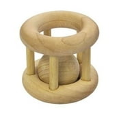 Green Sprouts Large Natural Wooden Cage Rattle