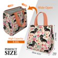 thumbnail image 3 of Dachshund and Flower Insulated Lunch Bag for Women & Adults,Large Portable Soft Cooler Lunch Bag,Thermal Food Storage Tote with Pearl Cotton,8.66L,8.75x5.75x9.5 Inch, 3 of 6