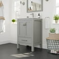 thumbnail image 3 of Eviva London 24"W x 18"D Gray Bathroom Vanity with White Carrara Quartz Countertop and Undermount Porcelain Sink, 3 of 11