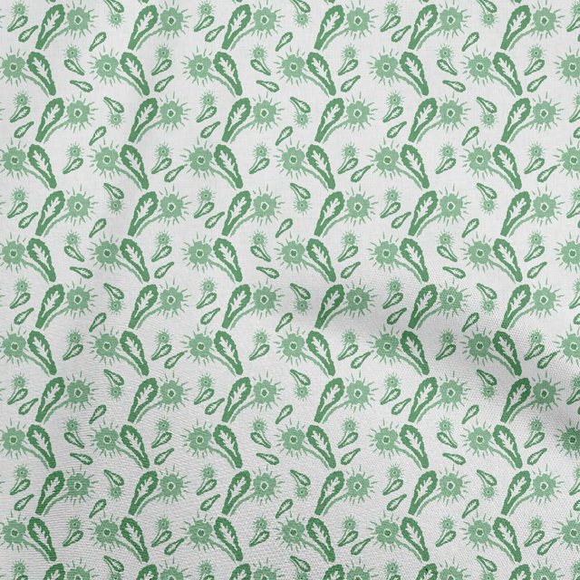 oneOone Tissu Popeline de Coton Vert Forêt Tissu Robe Asiatique Tissu Imprimé Tissu au Mètre 42 Pouces de Large