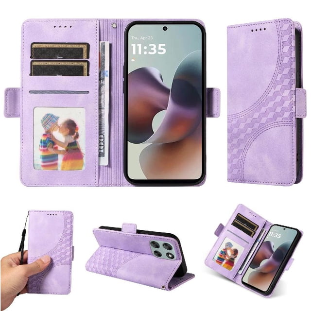 Funda GANGXUN para Motorola Moto G56 con diseño acolchado elegante, cuero PU, protección total y ajuste preciso