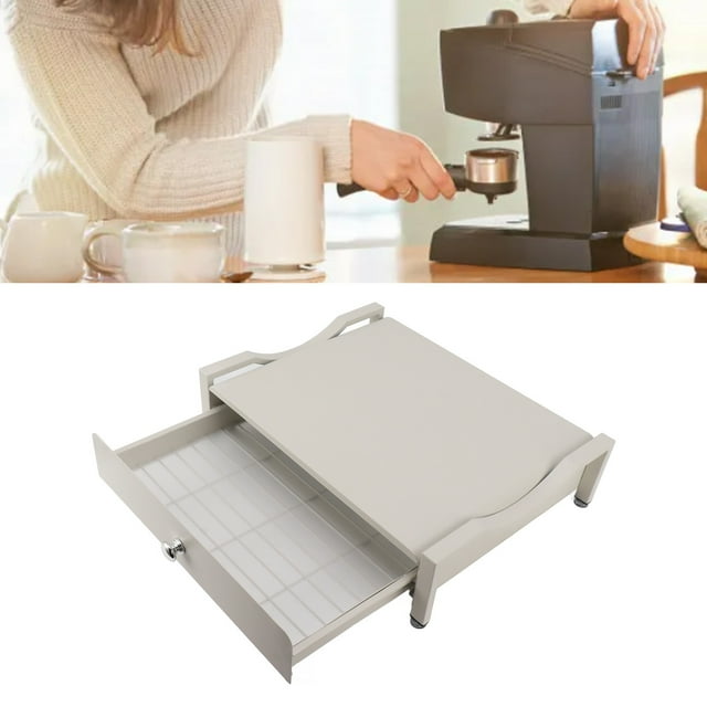 Plateau Coulissant Porte-Gobelet, Tiroir de Rangement Multifonctionnel pour Café Installation Libre Simple Organisateur d'Accessoires pour Maison Ou Café