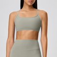 thumbnail image 3 of Women Bras Thin Shoulder Strap Shock-absorbing Running Fitness Bra Beautiful Back Sexy Yoga Gathering Sports Bra Wireless Bras for Women Gray 2XL, 3 of 4