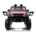 thumbnail image 2 of VIBESPARK 24V 7AH Ride on Toys, 4WD Ride on Cars with Remote Control, 2-Seater Powered Ride on Electric Truck Car for Kids w/ Bluetooth, MP3, LED Lights, 3-Point Seat Belts, Spring Suspension, Pink, 2 of 8