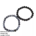 thumbnail image 2 of K-KED Natural 8MM Black Weather Agate Lava Stone Couple Round Bead Bracelet Men Woman, 2 of 5