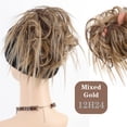 thumbnail image 2 of Pièce de Cheveux Chignon Décoiffé Synthétique, Extensions de Cheveux Ébouriffées Updo avec Bande Élastique en Caoutchouc pour Femmes, 2 of 7