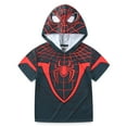 thumbnail image 3 of Marvel Spider-Man Miles Morales Short Sleeve Hooded T-Shirt and Short (Boys), 2 Piece Set, Sizes 4-12, 3 of 7