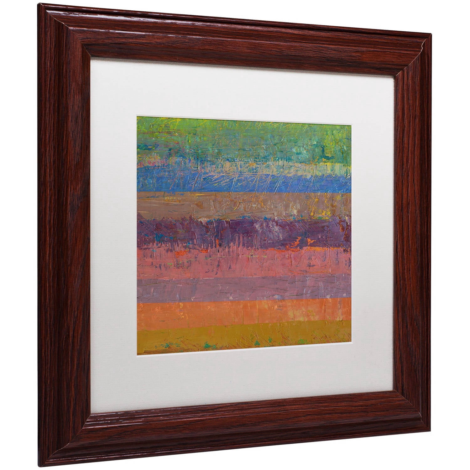 Trademark Fine Art "Pink Line" Canvas Art by Michelle Calkins, White Matte, Wood Frame