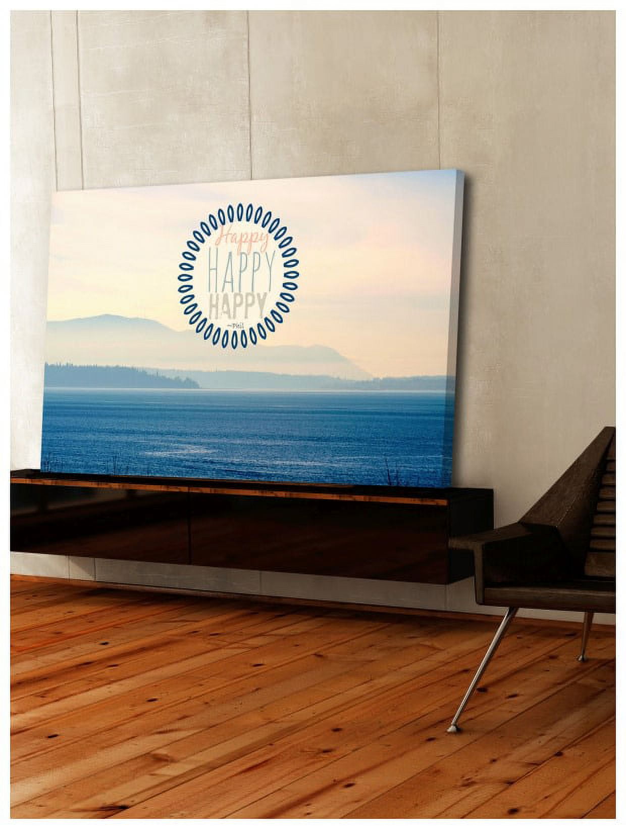 "Happy Text" Painting Print on Wrapped Canvas