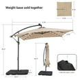 thumbnail image 5 of Sonerlic 8.2 x 8.2ft LED Outdoor Patio Offset Hanging Umbrella with a Base for Yard, Poolside and Deck, Sand, 5 of 8