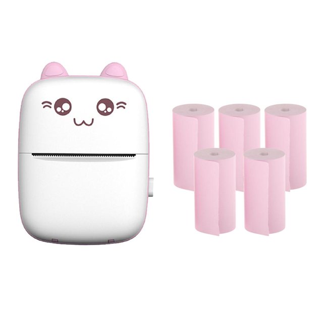 Xuanheng Mini Wireless Paper Printer Portable Bluetooth Printer + 5x Color Thermal