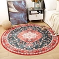 thumbnail image 2 of Noahas Round Traditional Persian Area Rug, Red , 4' x 4', 2 of 7