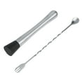 thumbnail image 1 of Stainless Steel Cocktail Muddler, Cocktail Spoon Bar Tool Set Cocktail Muddler Wine Mixing Twisting Double-end Spoon Barware, 1 of 8