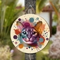thumbnail image 4 of Abyssinian Portrait Watercolor Vintage Retro Styles Round Wood Sign Cat Lover Kitten Owner Gifts Hanging Wall Home Decor - 00001, 4 of 5