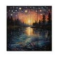 thumbnail image 3 of Designart "Twilight Reflections in Pointillism, Inspired by Van Gogh" Vangogh Print on Natural Pine Wood, 3 of 5