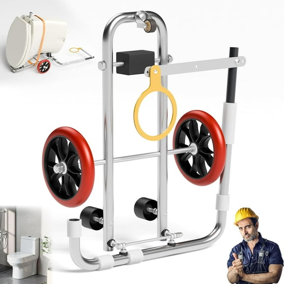 Toilet Installation Jack,Toilet Installation Dolly, Stainless Steel Foldable Lift with Positioning