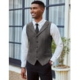 thumbnail image 3 of COOFANDY Black Vests Men Slim Fit Waistcoat Vest Notch Lapel Dressy Suit Vests, 3 of 6