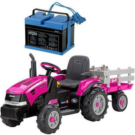Peg Perego Case IH Magnum Tracktor Trailer With 12 Volt Battery and Charger - Pi