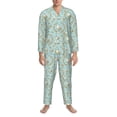 thumbnail image 3 of Balery Cute Honeybees Pijama para Hombre de Dos Piezas con Manga Larga, Conjunto de Dormir y Descanso Suave con Bolsillos-Medium, 3 of 7