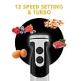 thumbnail image 2 of MegaWise Stainless Steel Titanium Reinforced 3-in-1 Immersion Hand Blender, Powerful with 80% Sharper Blades, 12-Speed Corded Blender, Including Whisk and Milk Frother (3-in 1 Black), 2 of 5