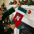 thumbnail image 5 of 18 Inches Monogram Christmas Stockings With Letters Large Soft Christmas Stockings Red Velvet With White Soft Plush Cuff For Christmas Xmas Tree Holiday Fireplace, 5 of 5