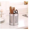 thumbnail image 2 of 2-piece stainless steel kitchen utensil tray - Round drain organizer - Kitchen utensil storage tube - Cookware rack - Drying equipment - With round drain opening - Suitable for forks, knives, spoons,, 2 of 6