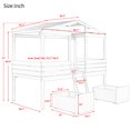 thumbnail image 7 of Twin Size Loft Bed with 2 Storage Drawers,House Wood Bed Frame with Roof and Windows,Playhouse Bed with Ladder & Solid Wood Slats Support & Safety Guardrails,No Spring Boxes Required, 7 of 7