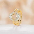 thumbnail image 2 of Baguette Cut Art Deco Sunburst Diamond Ring Enhancer in 14K Yellow Gold Vermeil – U-Shape Double Band Ring Guard for Women, 2 of 4