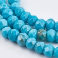 thumbnail image 2 of 1 Strand Dyed Natural Turquoise Beads Strands Faceted Rondelle 3x2mm Hole: 1mm 185pcs/strand 15.5 inch(38.5cm), 2 of 2