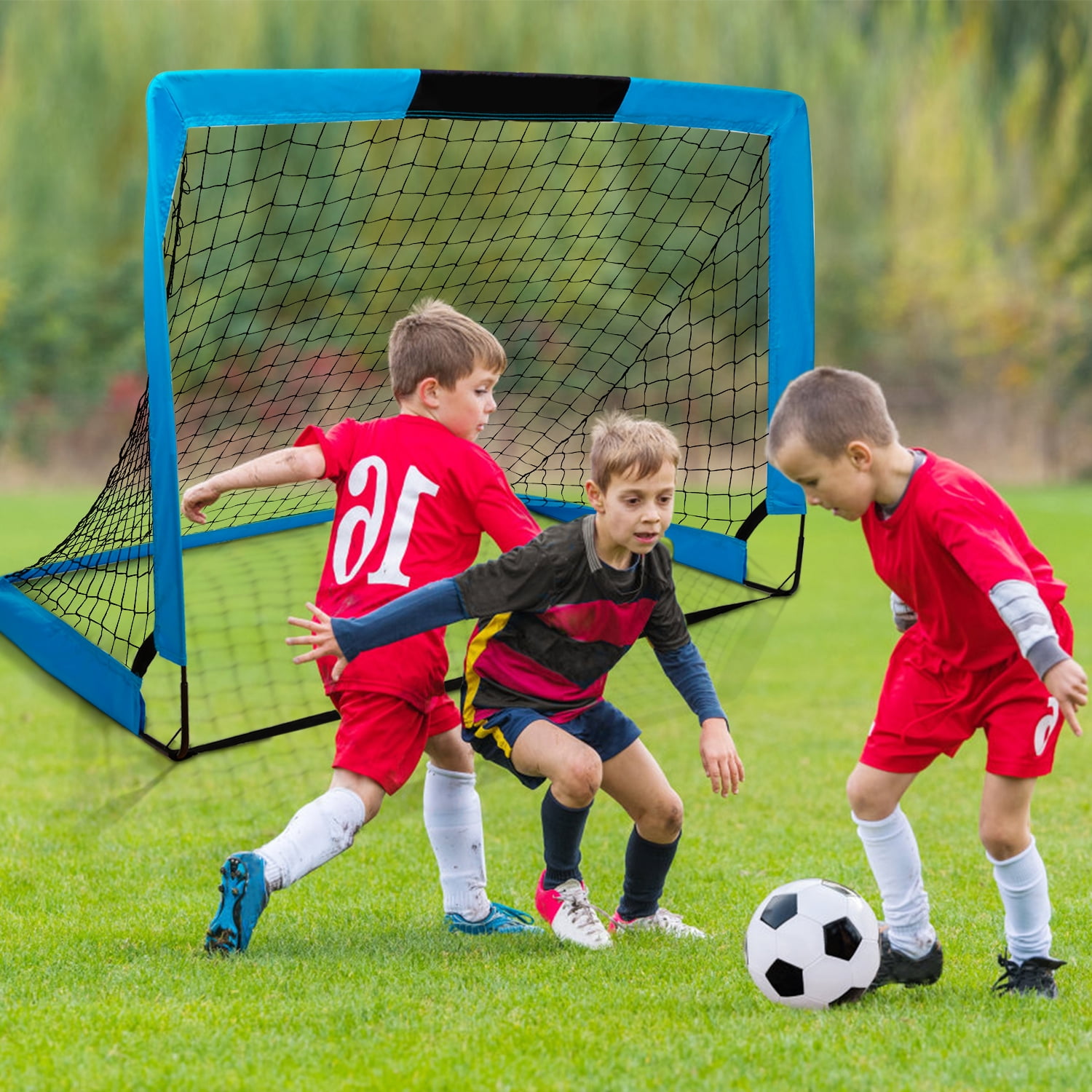 HITIK Portable Set of 2 Soccer Goals, 4x3ft Folding Soccer for