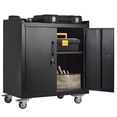 thumbnail image 1 of Armoire de Rangement en Métal Yiwa Grande, Format cm 86Hx76Lx45W avec 2 Portes, Conception Roulante pour Outils, Comprend des Roues Pivotantes à 360°, des Tablettes Ajustables et un Assemblage Rapide pour une Utilisation Polyvalente, 1 of 8
