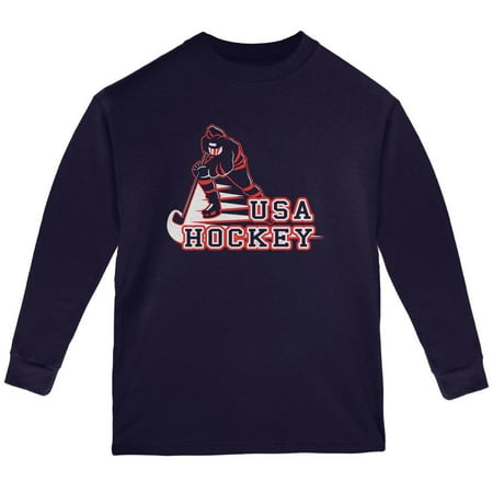 Fast Hockey Player Country USA Youth Long Sleeve T