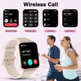 thumbnail image 4 of Women's Smart Watch 1.85 Inch Touch Screen Fitness Tracker Watch with Bluetooth Call(Answer/Make Call/AI Voice) IP68 Waterproof Sports Smart Watch for Android iPhone (Pink), 4 of 11