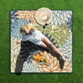 thumbnail image 3 of 80”x 80”Extra Large Floral Art Modern Classic Picnic Blankets Waterproof Foldable Beach Blanket Sandproof,3-Layer Thicking Outdoor Packable Blanket for Camping, Park, Beach, Grass, Indoors, 3 of 6