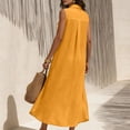 thumbnail image 7 of Summer Dress for Women with Patch Pockets Sleeveless Button-Down Casual Shirt Dress, 7 of 7